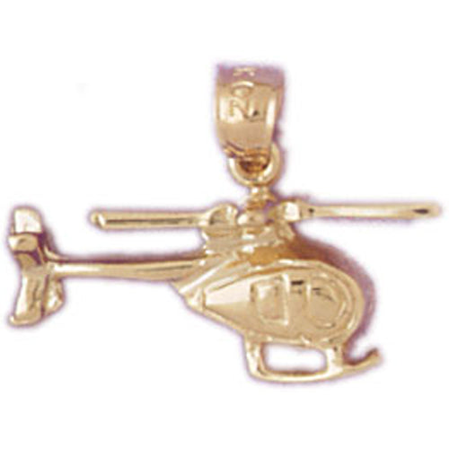 14k Yellow Gold Helicopter Charm