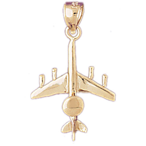 14k Yellow Gold Airplance Charm