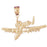 14k Yellow Gold Airplane Charm