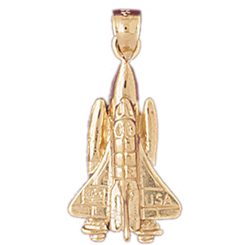 14k Yellow Gold Space Shuttle Charm