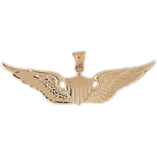 14k Yellow Gold Air Force Pilot Wing Charm