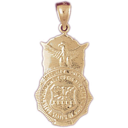 14k Yellow Gold Dep. Of Air Force - Security Badge Charm