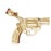 14k Yellow Gold Revolver Gun Charm