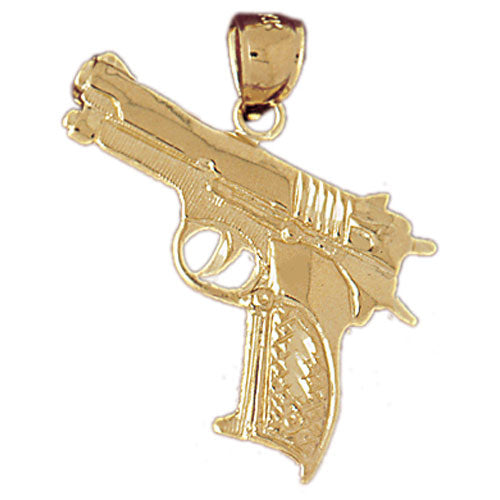 14k Yellow Gold Handgun Charm