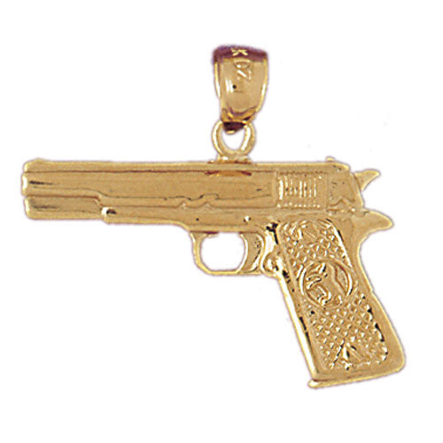 14k Yellow Gold Handgun Charm