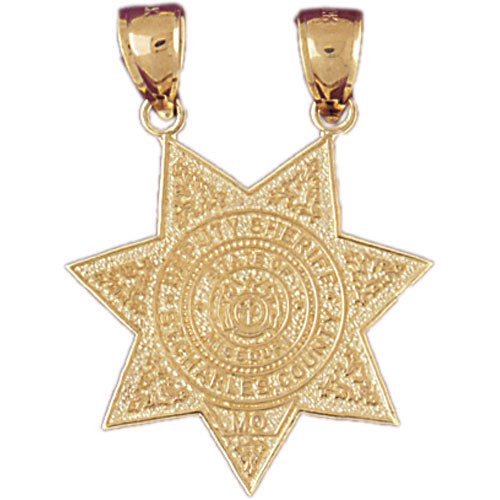 14k Yellow Gold Sheriff's Deputy Badge Charm