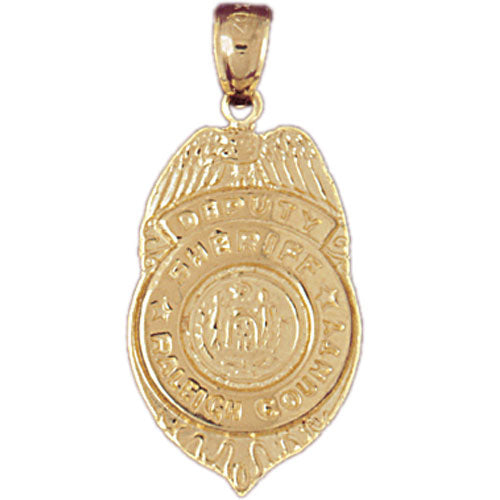 14k Yellow Gold Sheriff's Badge Charm