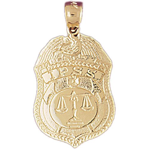 14k Yellow Gold IPSS Badge Charm