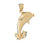 14k Yellow Gold Dolphins Charm