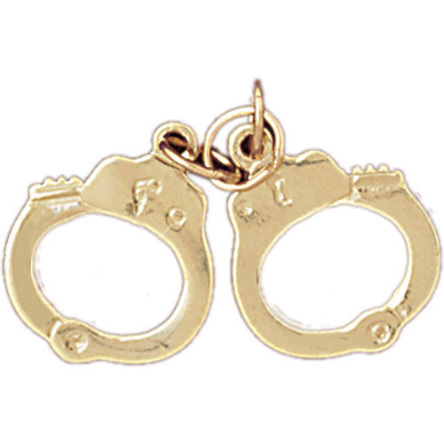 14k Yellow Gold Handcuffs Charm
