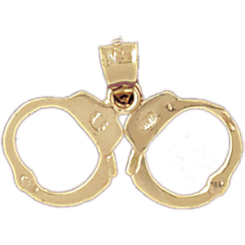 14k Yellow Gold Handcuffs Charm