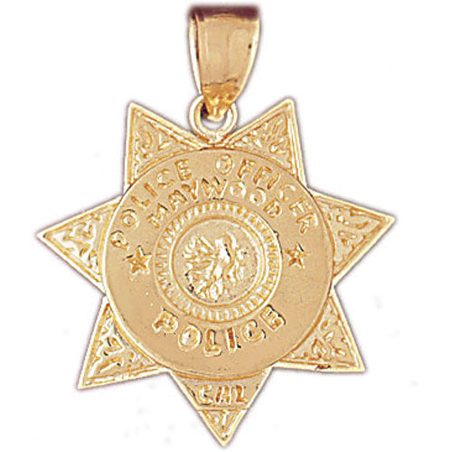 14k Yellow Gold Maywood Police Officer Badge Charm