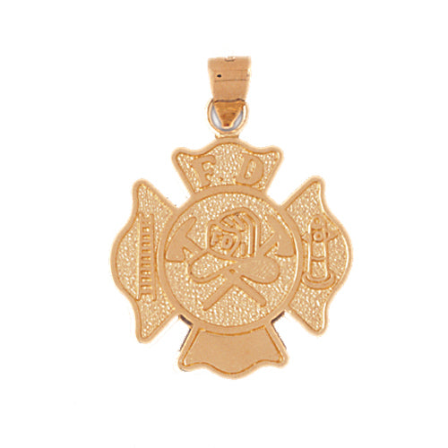 14k Yellow Gold Fire Department  Charm
