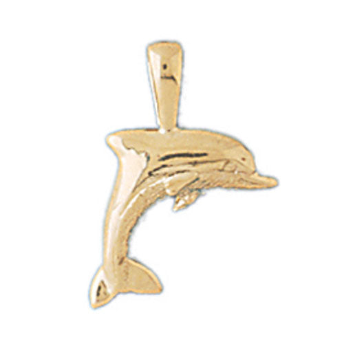 14k Yellow Gold Dolphins Charm