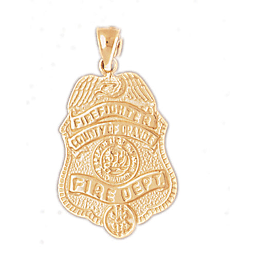 14k Yellow Gold County of Orange Fire Department Charm