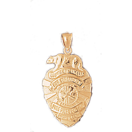 14k Yellow Gold Los Angeles Fire Department Badge Charm