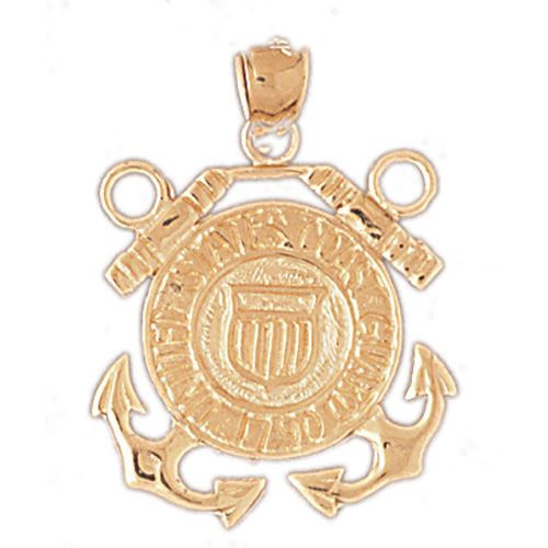14k Yellow Gold United States Navy Logo Charm