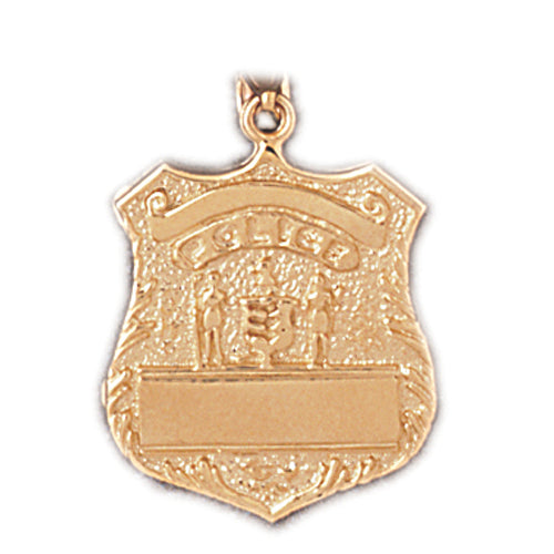 14k Yellow Gold Police Officer Badge Charm