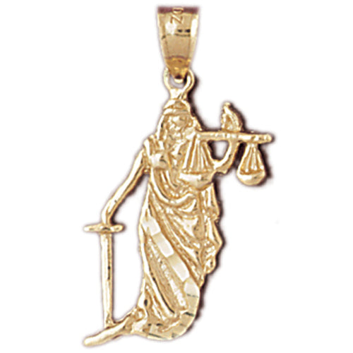 14k Yellow Gold Lady of Justice Charm