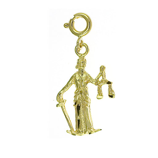 14k Yellow Gold Lady of Justice Charm