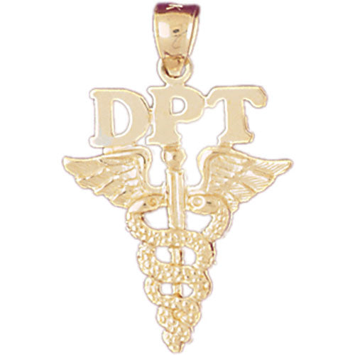 14k Yellow Gold DPT Doctor of Physical Therapy Charm