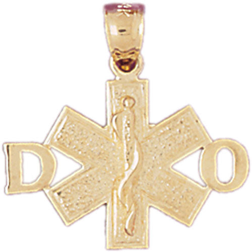 14k Yellow Gold DO Doctor of Osteopathic Medicine Charm