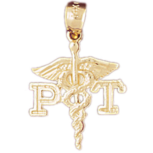 14k Yellow Gold PT Physical Therapy Charm