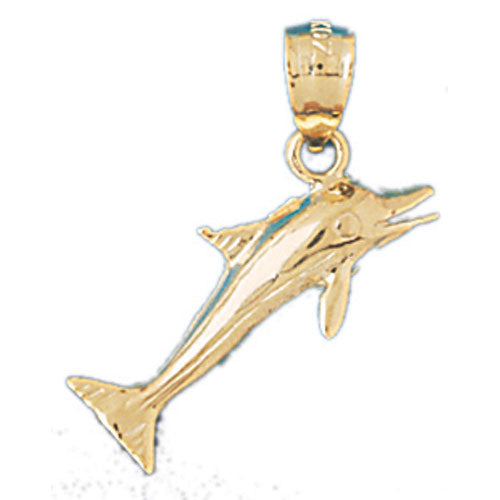 14k Yellow Gold Dolphin Charm