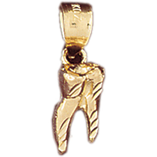 14k Yellow Gold 3-D Tooth Charm
