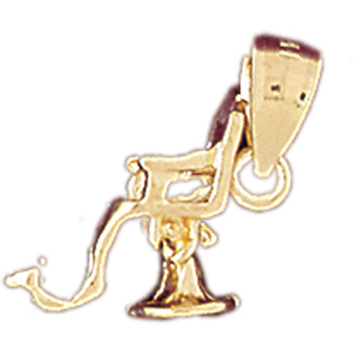 14k Yellow Gold 3-D Dentist Chair Charm