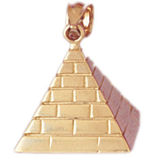14k Yellow Gold 3-D Pyramid Charm