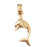 14k Yellow Gold Dolphin with Coral Charm