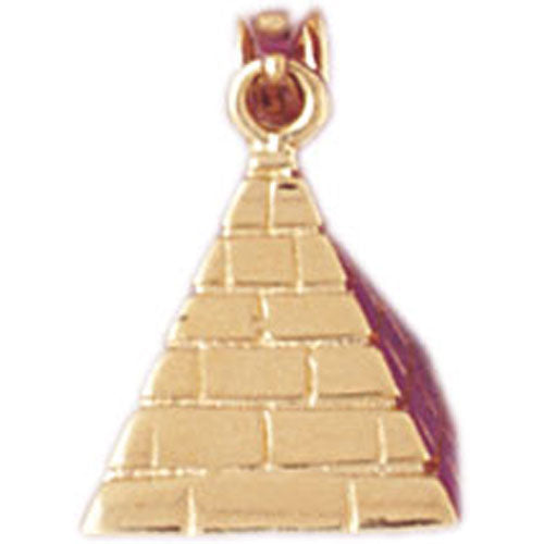 14k Yellow Gold Pyramid Charm