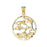 14k Yellow Gold Dolphins jumping through hoop Charm