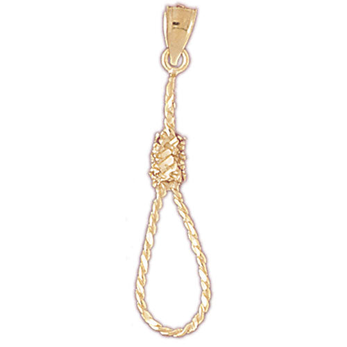 14k Yellow Gold 3-D Noose Charm