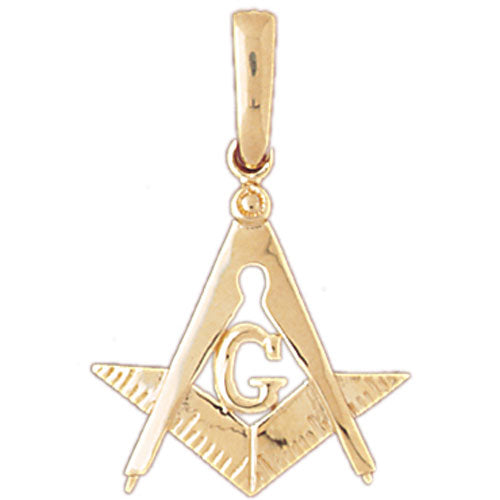 14k Yellow Gold Masonic Symbol Charm