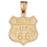 14k Yellow Gold U.S. Route 66 Charm