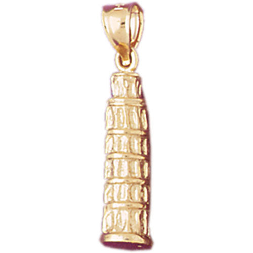 14k Yellow Gold 3-D Leaning Tower of Pisa Charm