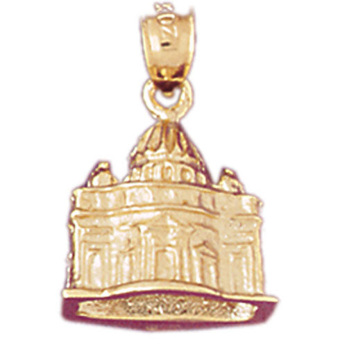 14k Yellow Gold 3-D Vatican Charm