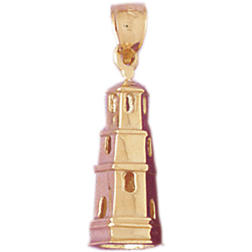 14k Yellow Gold Tower Charm
