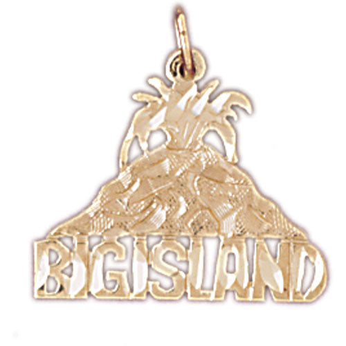 14k Yellow Gold Big Island Charm