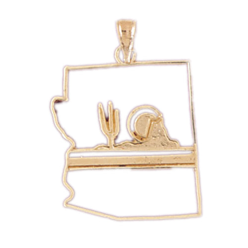 14k Yellow Gold New Mexico Charm