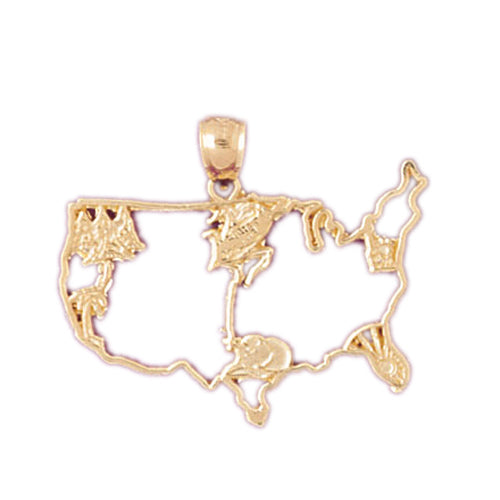 14k Yellow Gold United States of America Charm