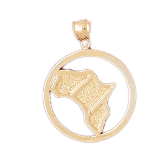 14k Yellow Gold Africa Charm