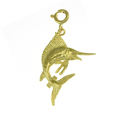 14k Yellow Gold Marlin Charm