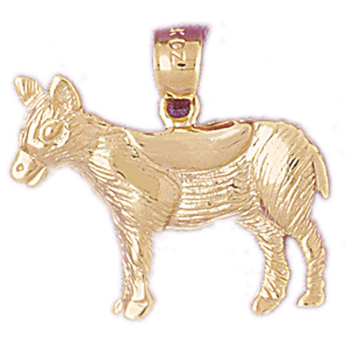 14k Yellow Gold Steer Head Charm