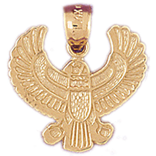 14k Yellow Gold Indian Eagle Charm