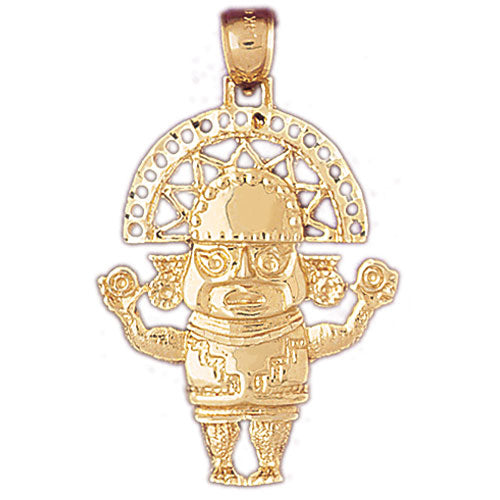 14k Yellow Gold Indian Symbols Charm