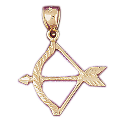 14k Yellow Gold Bow and Arrow Charm