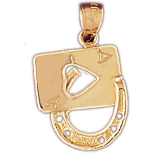 14k Yellow Gold Lucky Ace of Spades Charm